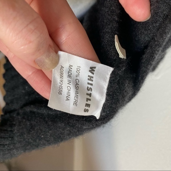 Whistles • Grey Cashmere Open Front Cardigan - Picture 4 of 7